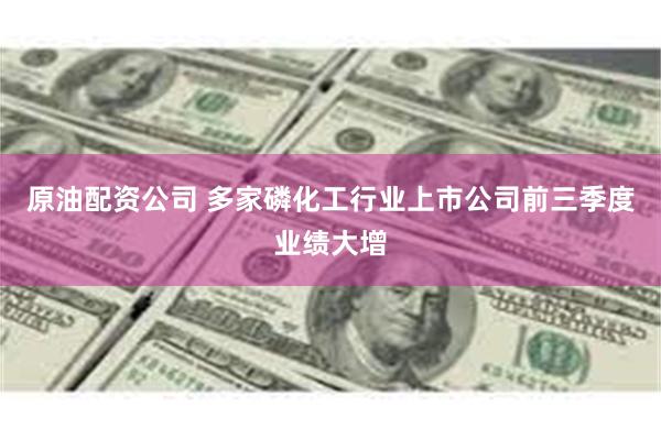 原油配资公司 多家磷化工行业上市公司前三季度业绩大增
