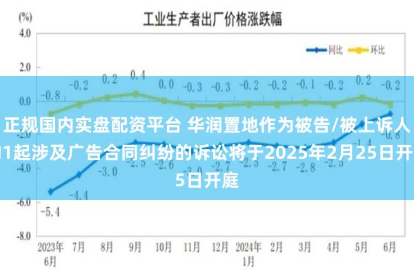 正规国内实盘配资平台 华润置地作为被告/被上诉人的1起涉及广告合同纠纷的诉讼将于2025年2月25日开庭