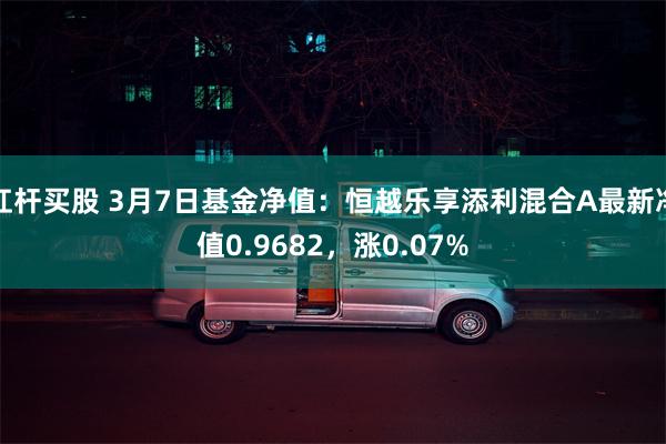 杠杆买股 3月7日基金净值：恒越乐享添利混合A最新净值0.9682，涨0.07%