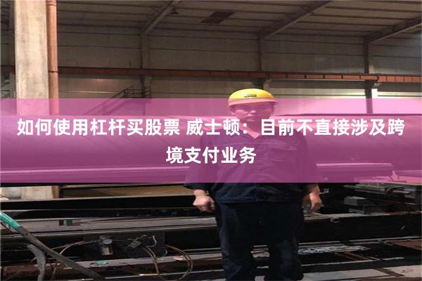 如何使用杠杆买股票 威士顿：目前不直接涉及跨境支付业务