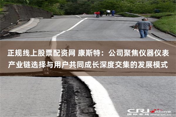 正规线上股票配资网 康斯特：公司聚焦仪器仪表产业链选择与用户共同成长深度交集的发展模式