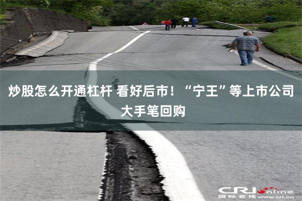 炒股怎么开通杠杆 看好后市！“宁王”等上市公司 大手笔回购