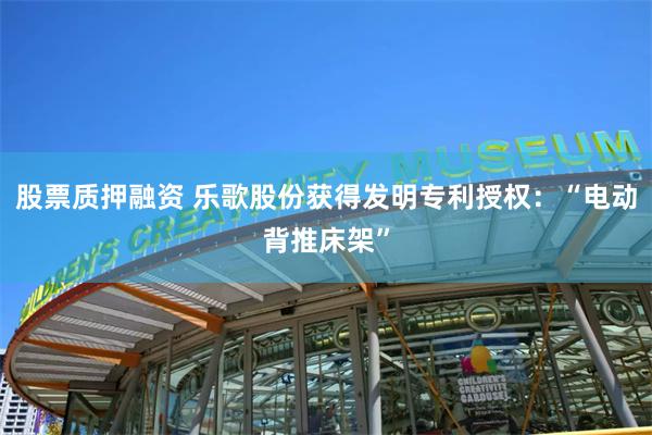 股票质押融资 乐歌股份获得发明专利授权：“电动背推床架”