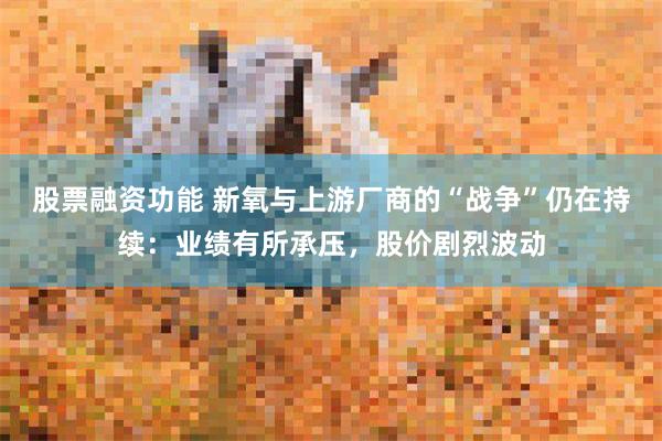 股票融资功能 新氧与上游厂商的“战争”仍在持续:业绩有所承压,股价剧烈波动